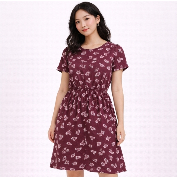Maison Jules Dresses & Skirts - Floral Cottagecore Burgundy S EUC Dress